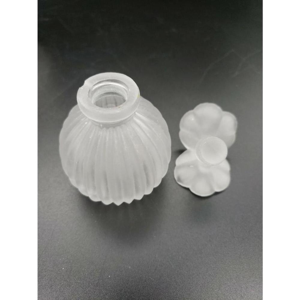 vintage 3 piece set Frosted Glass Perfume Bottle Set Vanity Atomizer 4" - Picture 6 of 12